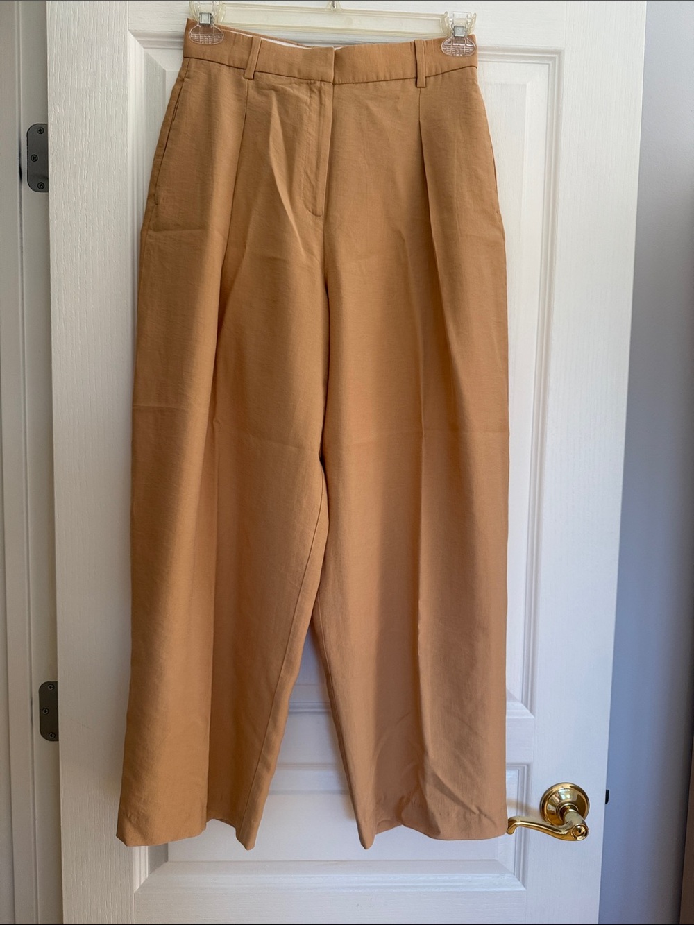 Mango Pleated High Waist Trowsers in Camel